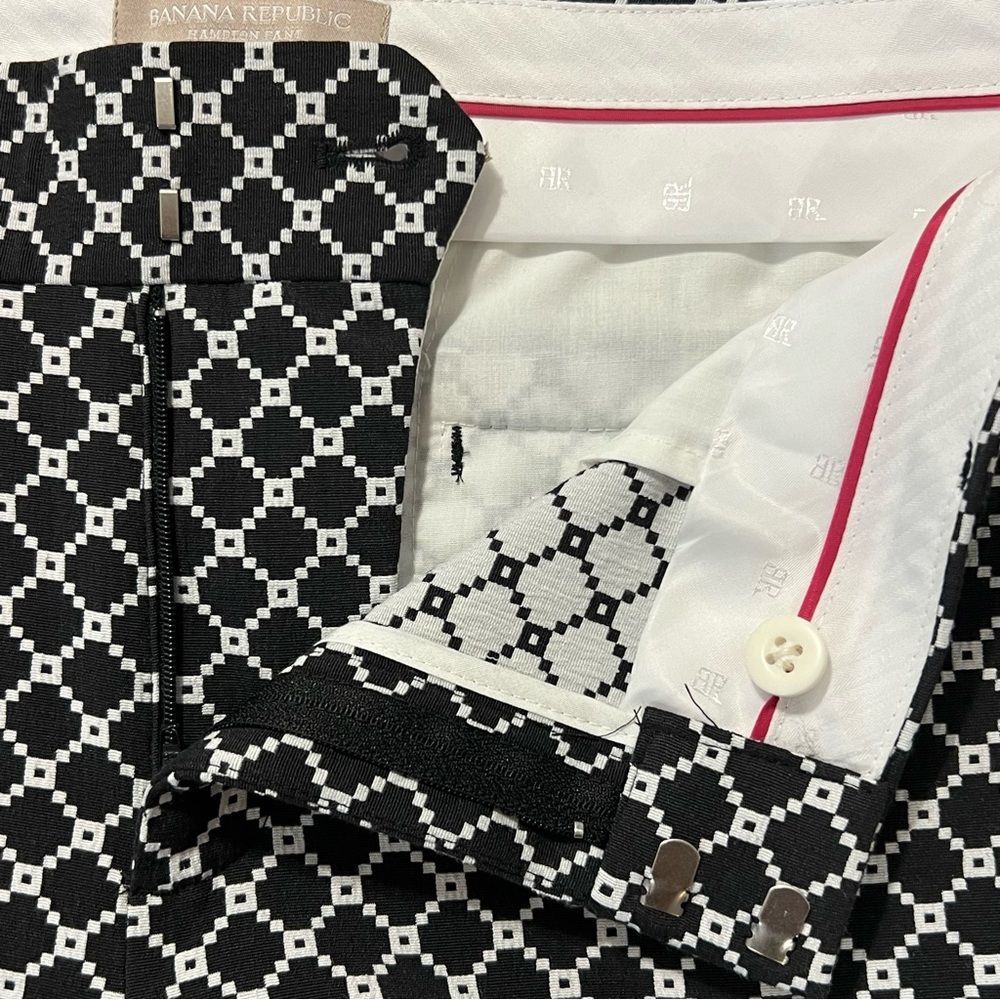 Banana Republic Jacquard Hampton Cropped Sz 6 Preppy Old Money Minimalist Office - Picture 4 of 11